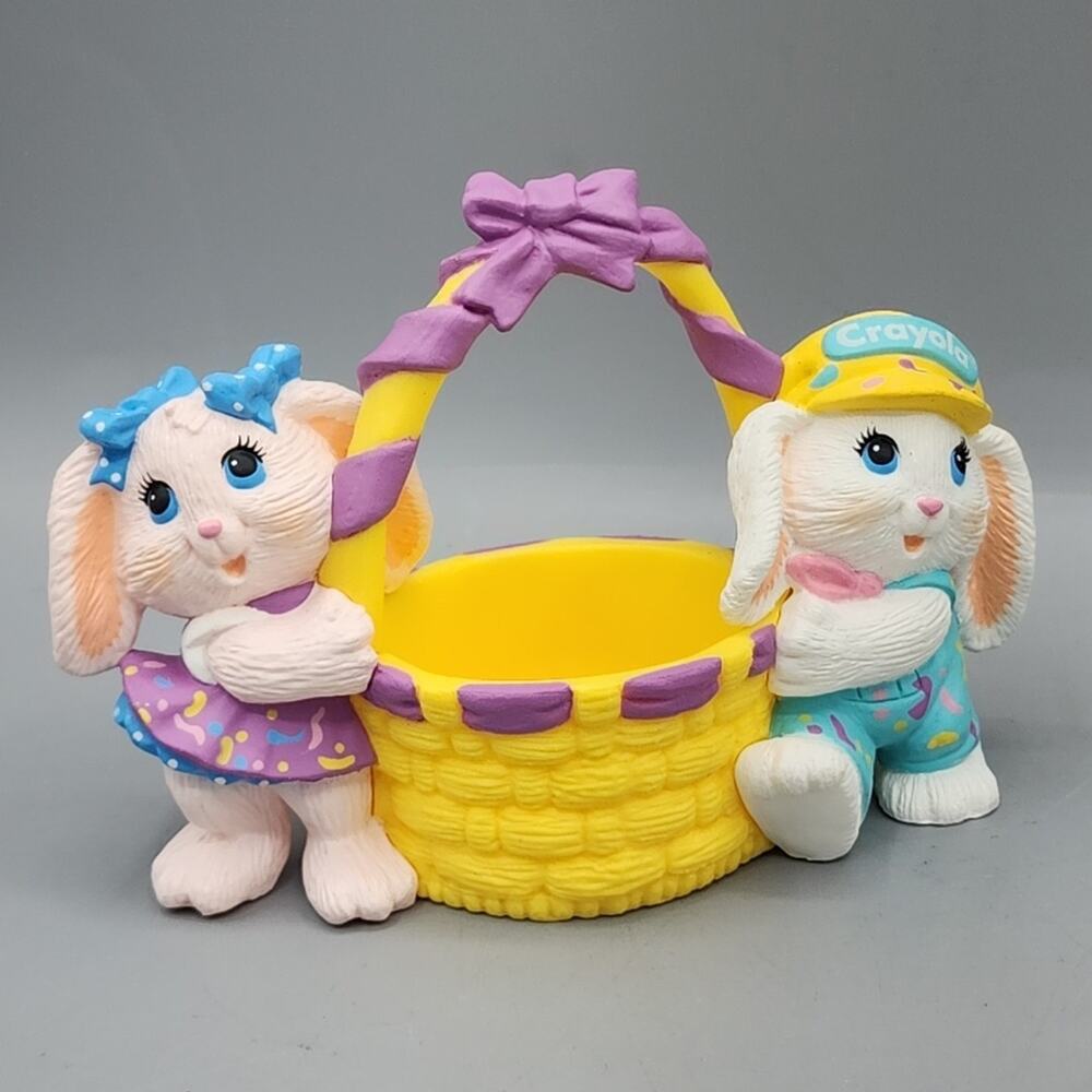 Crayola Bunny Rabbit Easter Figures Basket - Hallmark Vintage in Original Box